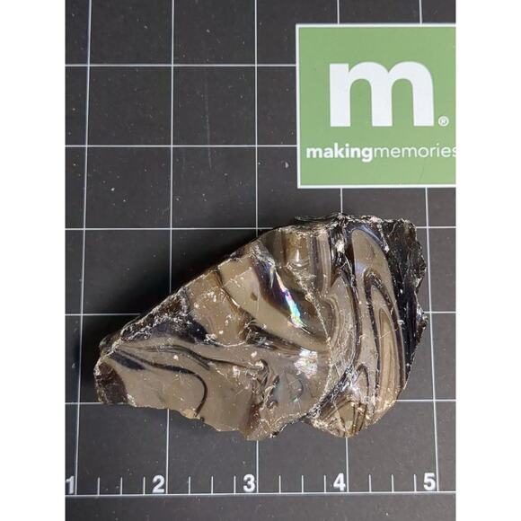 Amber Chocolate Swirl Art Glass Cullet Slag Glass #5XL200 - Picture 6 of 6